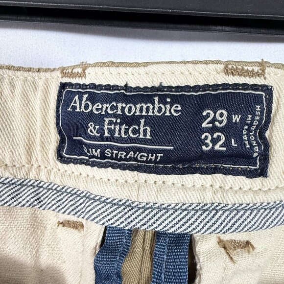 Abercrombie & Fitch Jeans Adult 29W 32L Brown Slim Straight 5 Pockets Denim Mens - Picture 3 of 9